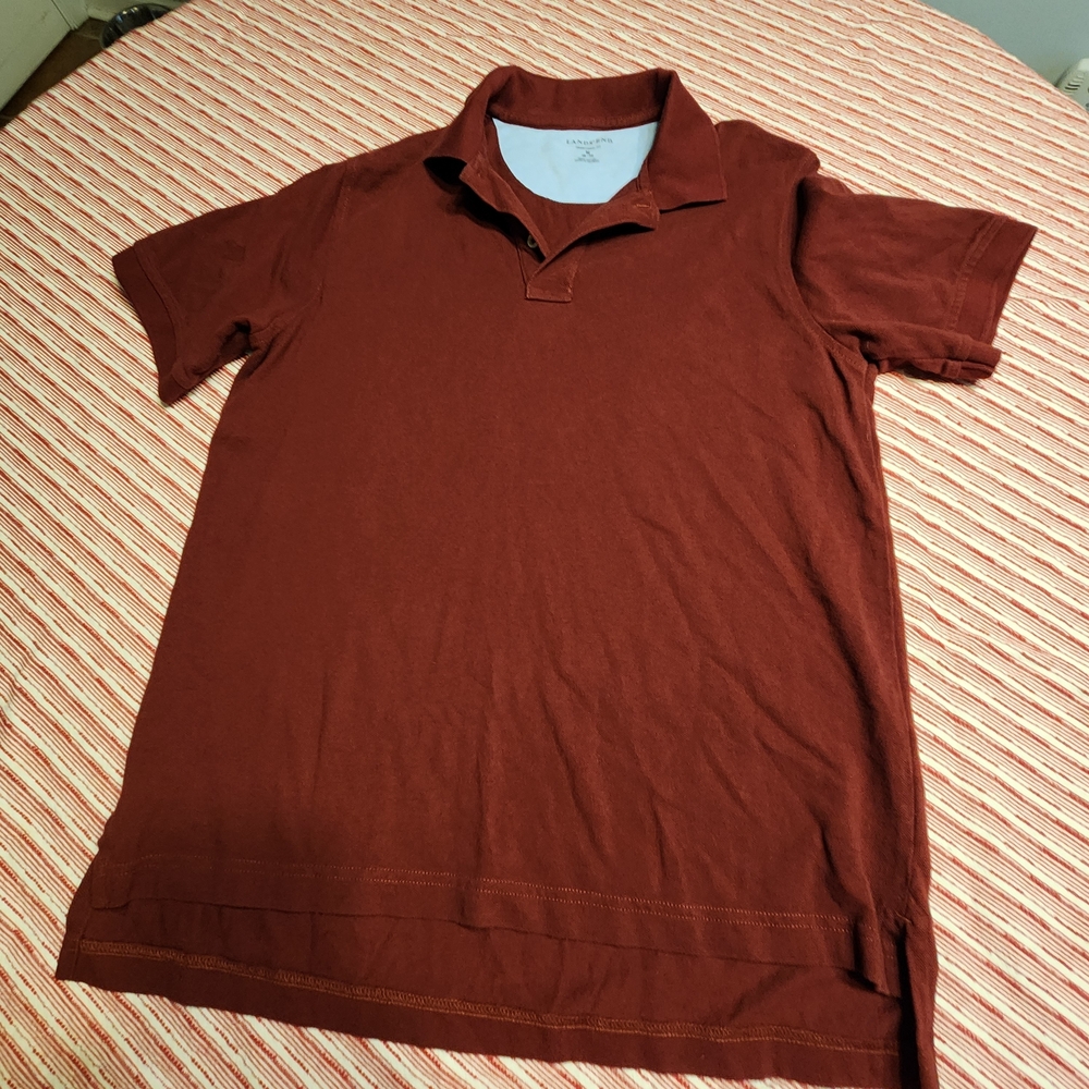 Lands' End Men's Brick Red Polo Shirt